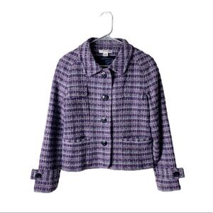 Pendleton plaid wool blazer jacket purple 8P